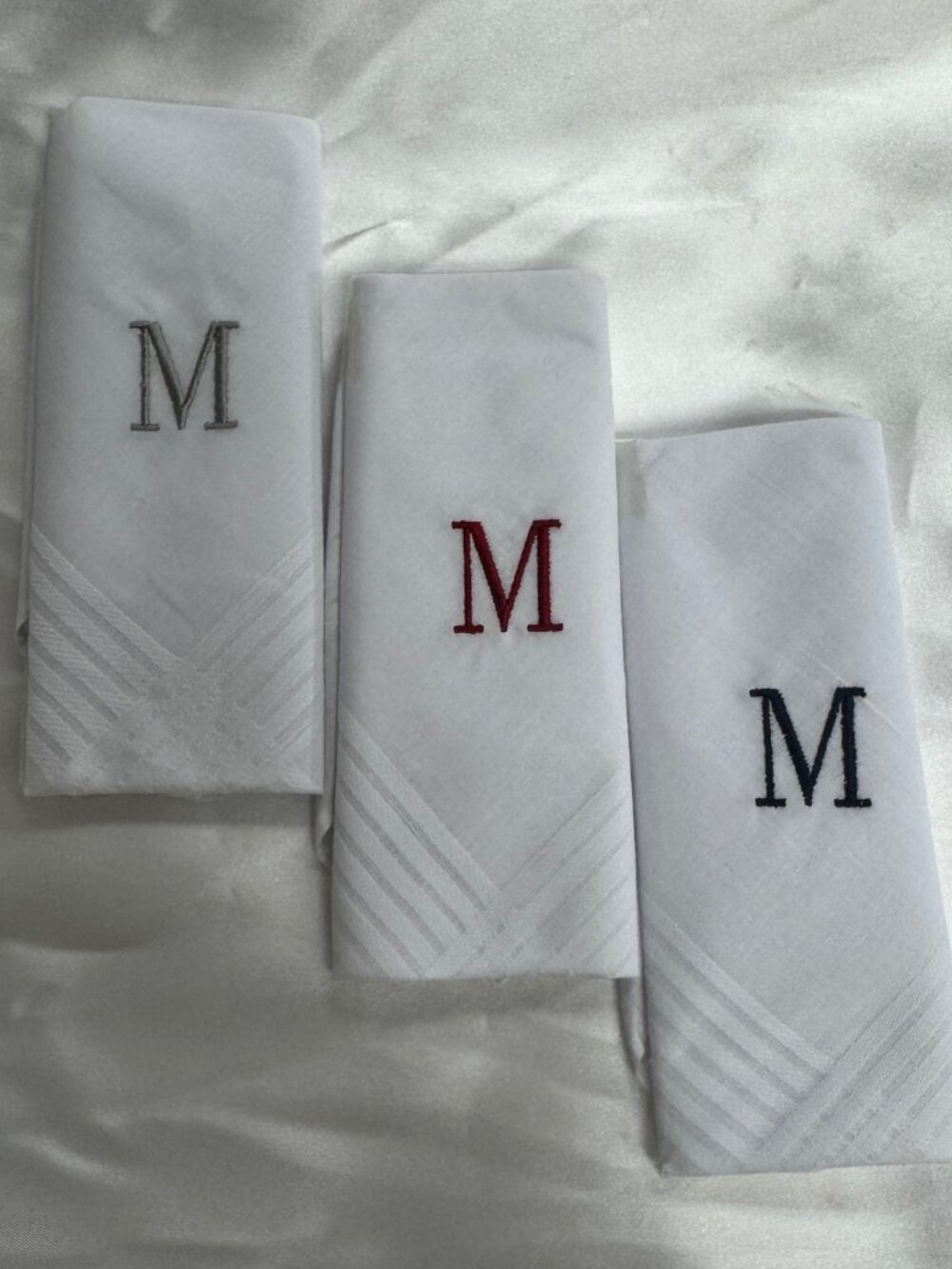 Inital M Handkerchief set
